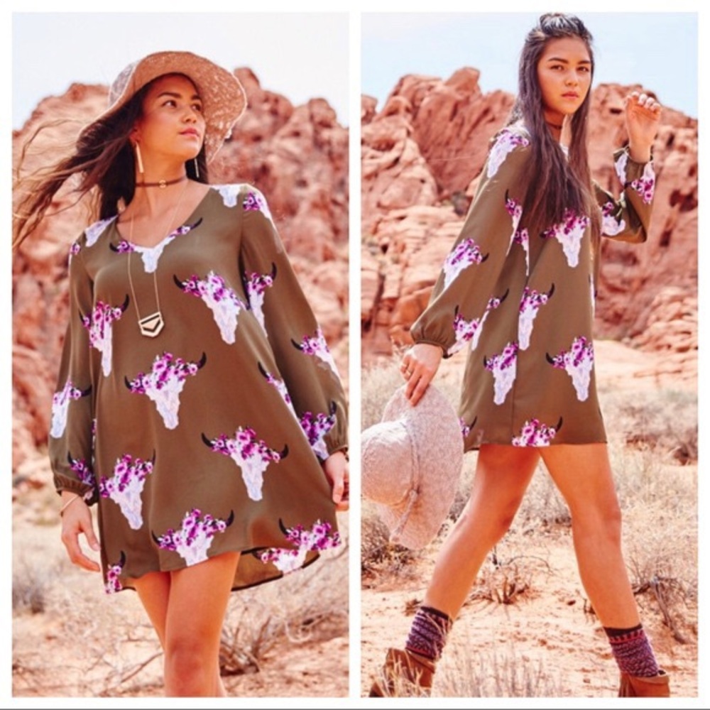 Green Flower Crown Deer Dress🌸🌼🌻🦌